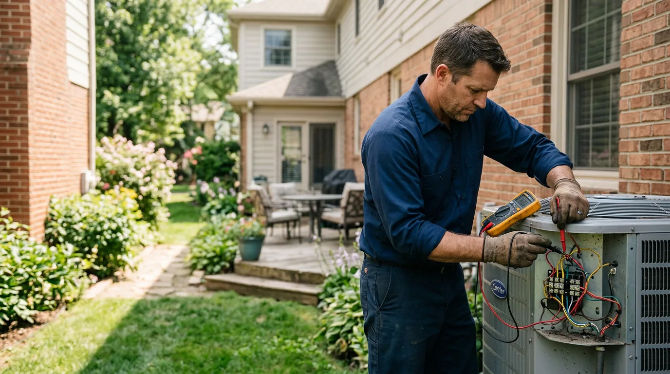 HVAC technician working near Helena, OK